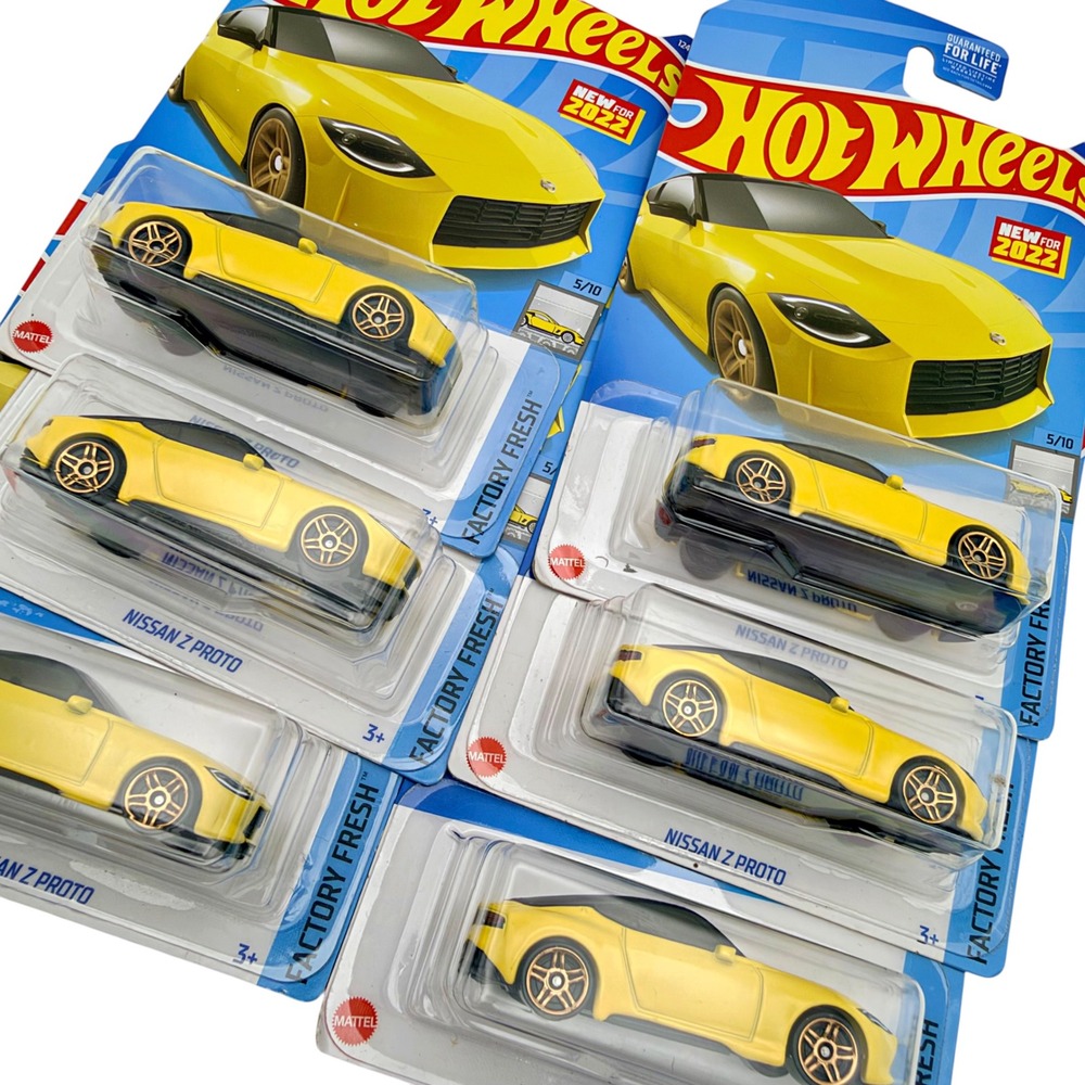 Hot Wheels Nissan Z Proto Factory Fresh 2022 Yellow Diecast Lot of 6 New